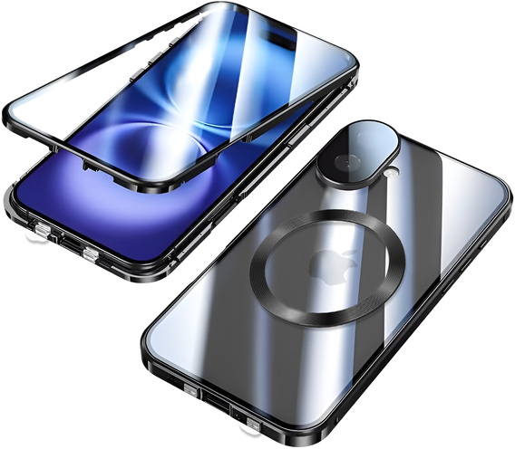 Магнітний чохол Dual Glass MagSafe для iPhone 16, чорний