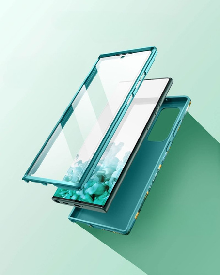 Чехол до Samsung Galaxy S22 Ultra, Suritch Full Body Marble, зелёный