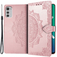 Чохол-книжка для Motorola Moto E32 4G, Mandala, рожевий