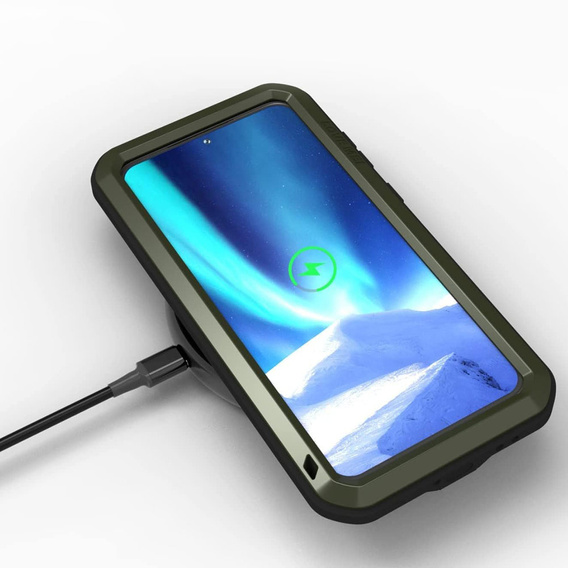 Чoхол Love Mei до Samsung Galaxy S23, armored with glass, зелений