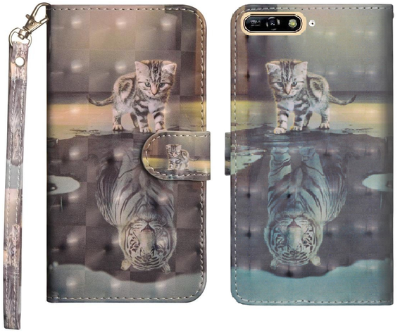 Чохол-книжка для Huawei Y6 2018, Flexi Book, the cat