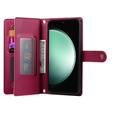 Откидной чехол для Samsung Galaxy S24 FE, Wallet Zipper Pocket, красный