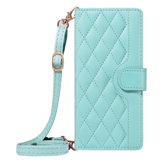 Чохол-сумка для Xiaomi Redmi Note 14 Pro 5G / Xiaomi Redmi Note 14 Pro+ 5G / Xiaomi Poco X7 5G, Rhombus Crossbody Leather, зелений