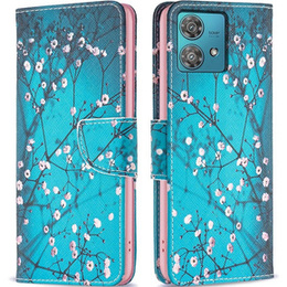 Откидной чехол для Motorola Edge 40 Neo, Wallet, sakura, синий