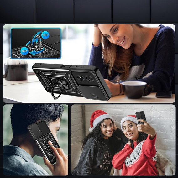 Чехол NOX Camera Slide Oppo A60, CamShield Slide, чёрный
