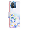 Чохол-книжка для Xiaomi Redmi 12C, butterfly and flowers, білий