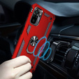 Бронированный Чехол до Xiaomi Redmi Note 10 / 10S, Nox Case Ring, красный