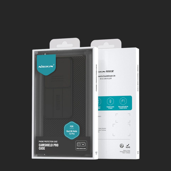 Бронированный чехол Nillkin для Xiaomi Redmi Note 13 Pro 5G / Poco X6 5G, CamShield Pro, чёрный