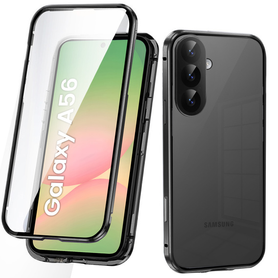 Чехол для Samsung Galaxy A56, Magnetic Dual Glass, чёрный