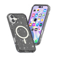 Чехол для iPhone 17, для MagSafe, глиттер, полупрозрачный черный