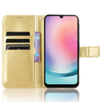 Футляр з клапаном для Samsung Galaxy M55 5G, Crazy Horse Wallet, золотий
