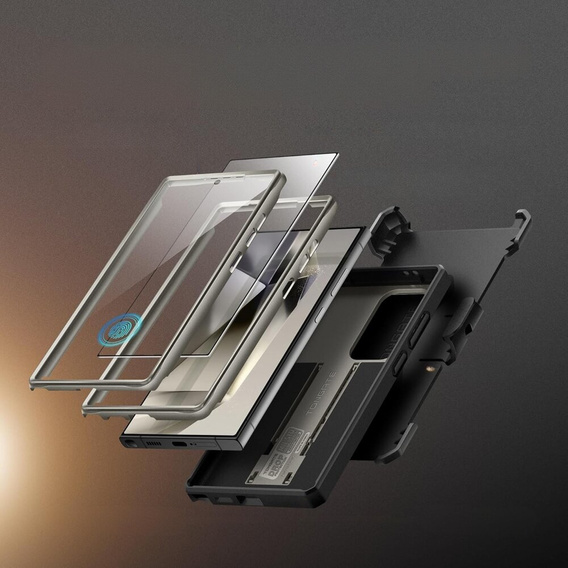 Чехол для Samsung Galaxy S24 Ultra, Tongate MECH Series Clip, серый