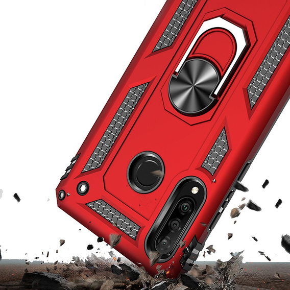 Бронированный Чехол до Huawei P30 Lite, Nox Case Ring, красный
