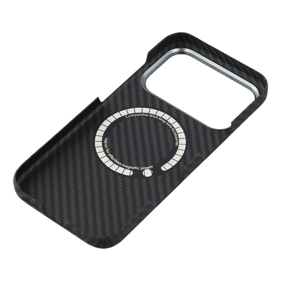 Чохол для iPhone 17 Pro, Carbon Fiber, для MagSafe, чорний