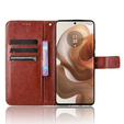 Футляр з клапаном для Motorola Edge 50 Ultra, Crazy Horse Wallet, коричневий