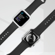 2в1 чехол и защитное стекло для часов Apple Watch 4/5/6/SE 44mm, Silver