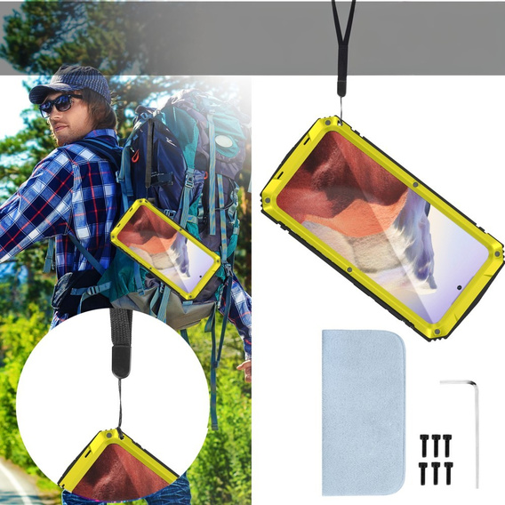 Бронированный чехол для Samsung Galaxy S25, R-JUST, жёлтый