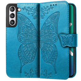 Откидной чехол для Samsung Galaxy S21 FE, Butterfly, синий