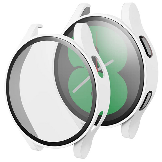 2в1 чехол и защитное стекло для часов Samsung Galaxy Watch 4 44mm, White