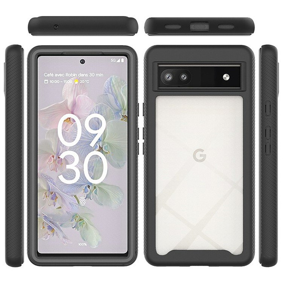 Чехол для Google Pixel 6a, Shockproof, с пленкой, чёрный