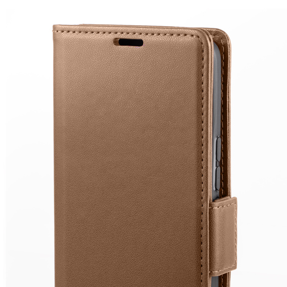 Чохол для Xiaomi 14T, ERBORD Glossy Litchi, гаманець з клапаном, коричневий