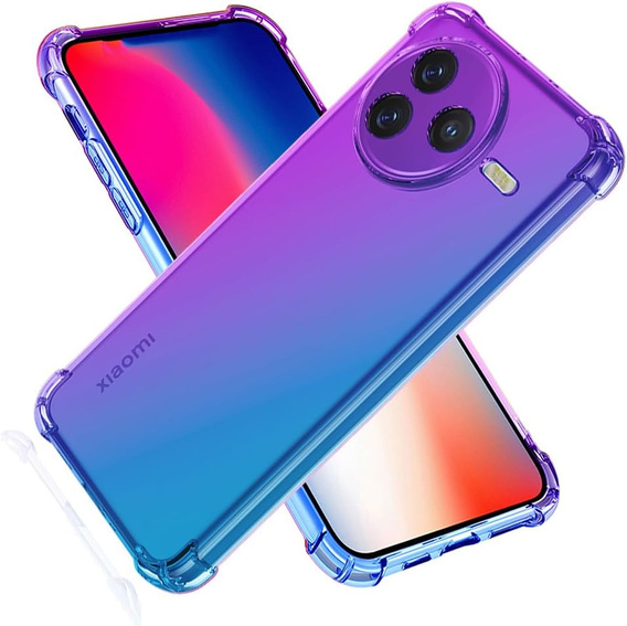 Чехол для Xiaomi Poco F7 Pro, Gradient Dropproof, Фиолетовый / синий