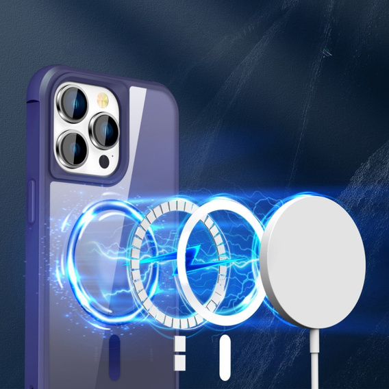 Магнитный чехол Magsafe для iPhone 15 Pro, синий