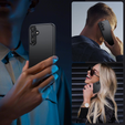 Чехол до Samsung Galaxy A15, Fusion, прозрачный / черный + 9H стекло
