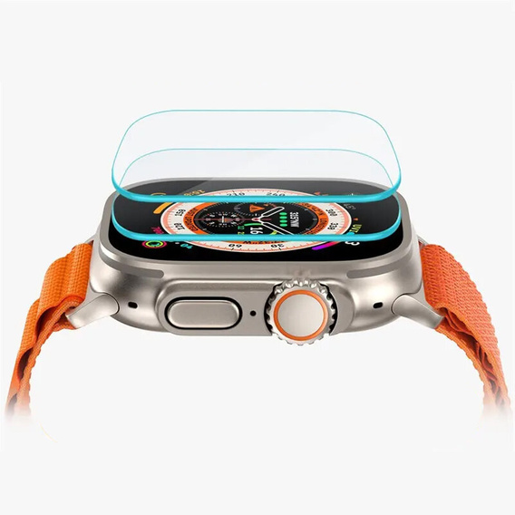 2x закаленное стекло с монтажной рамкой ERBORD для Apple Watch Ultra 1/2/3 49 мм