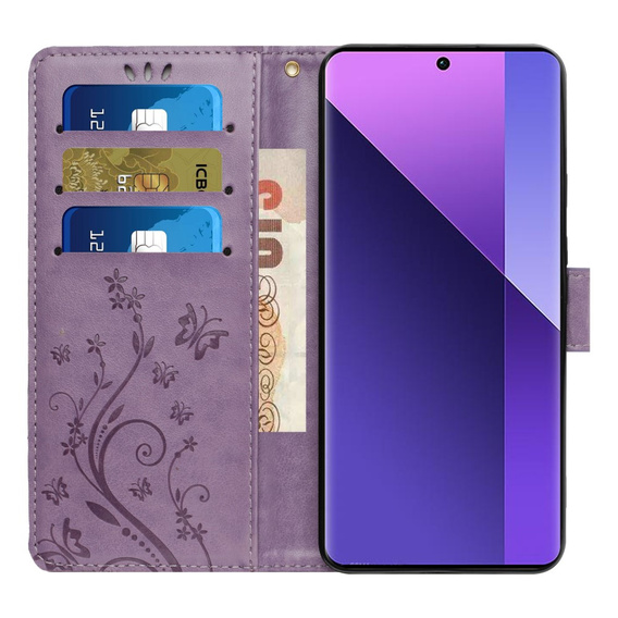Чохол-книжка для Xiaomi Redmi Note 13 Pro+, Butterfly, фіолетовий