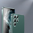 Кожаный чехол для Samsung Galaxy S24 Ultra, с защитой камеры, для MagSafe, зелёный