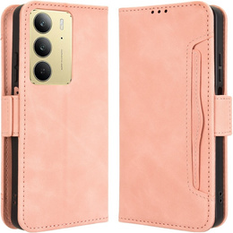 Футляр з клапаном для Realme 14X / Realme C75, Card Slot, рожевий