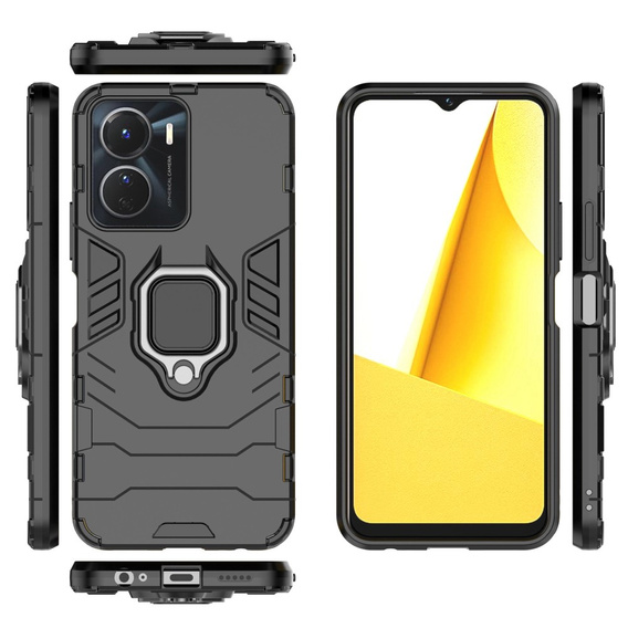 Чoхол до Vivo Y16 4G, Kickstand Ring, чорний