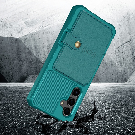 Чехол для Samsung Galaxy S23 FE, Card Holder Kickstand, зелёный