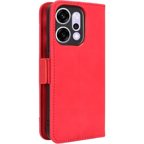 Чехол с клапаном для Oppo Reno 14, слот для карт, бумажник, красный