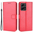 Откидной чехол для Xiaomi Redmi Note 12 4G, Crazy Horse Wallet, красный