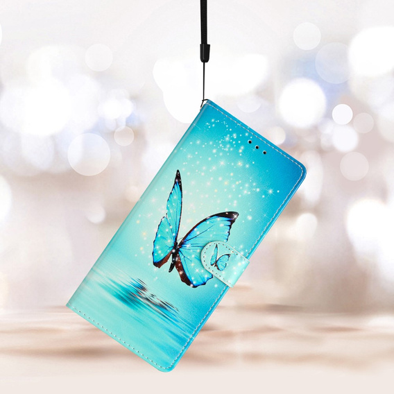 Откидной чехол для Xiaomi Redmi Note 12S, Wallet, butterfly, синий