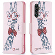 Откидной чехол для Samsung Galaxy A05s, Wallet, giraffe, розовый