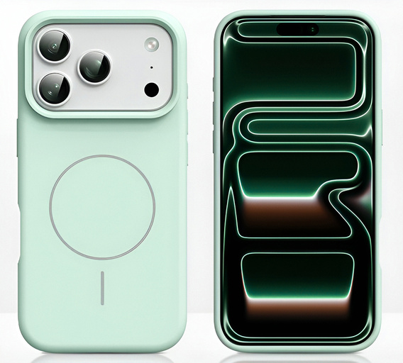 Силіконовий чохол для iPhone 17 Pro, для MagSafe, протиударний, зелений