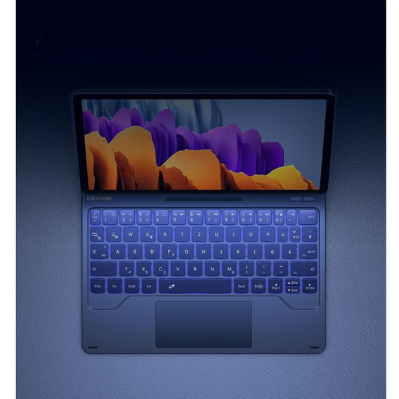 Чехол-клавиатура для Samsung Galaxy Tab S10 Lite / S10 FE / S9 FE / S9, Dexnor Magnetic Keyboard Touchpad, синий