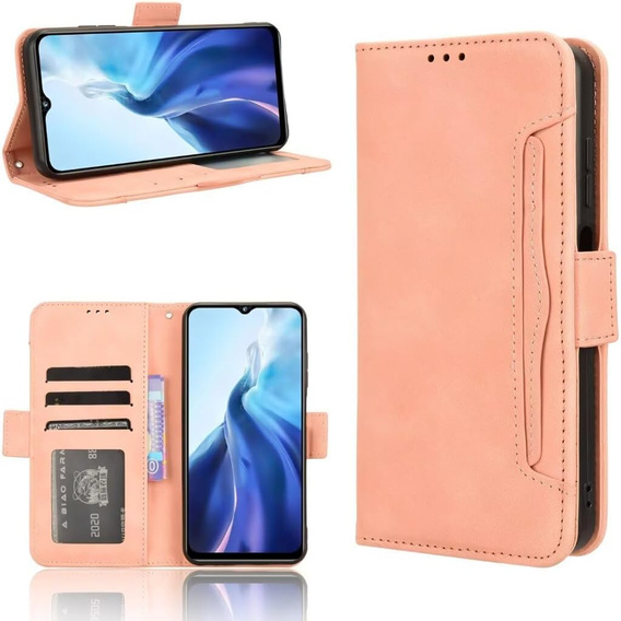 Откидной чехол для Realme Note 70T 4G, Card Slot, розовый