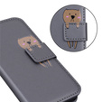 Чехол Wallet до Motorola Moto E20/E30/E40, Teddy, Grey