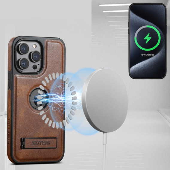 чохол Mujjo Шкіряний до iPhone 15 Pro, MagSafe, Brown