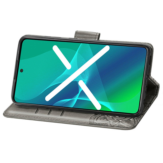 Откидной чехол для Realme 9i / Oppo A96, Butterfly, серый