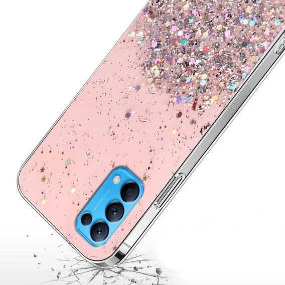 Чoхол до OPPO Reno 5 5G, Glittery, рожевий