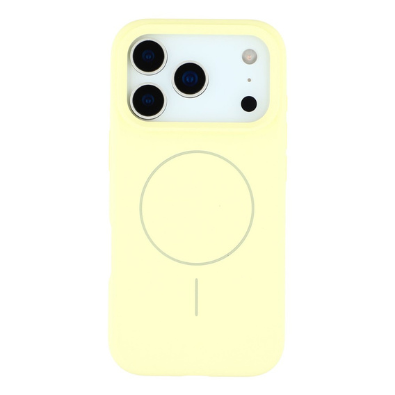Силиконовый чехол для iPhone 17 Pro Max, для MagSafe, противоударный, желтый