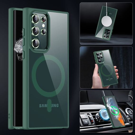 Чохол MagSafe для Samsung Galaxy S22 Ultra 5G, гібридний чохол, зелений