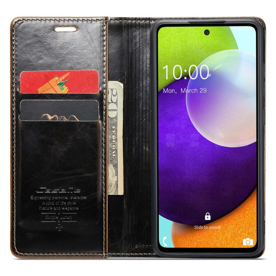 Флип-кейс CASEME для Samsung Galaxy A52/A52s, Waxy Textured, кофе
