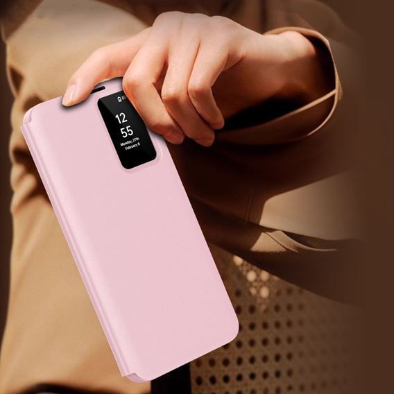 Флип-кейс для Samsung Galaxy S25, Smart View Wallet, розовый
