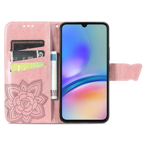 Откидной чехол для Samsung Galaxy A05s, Butterfly, фиолетовый